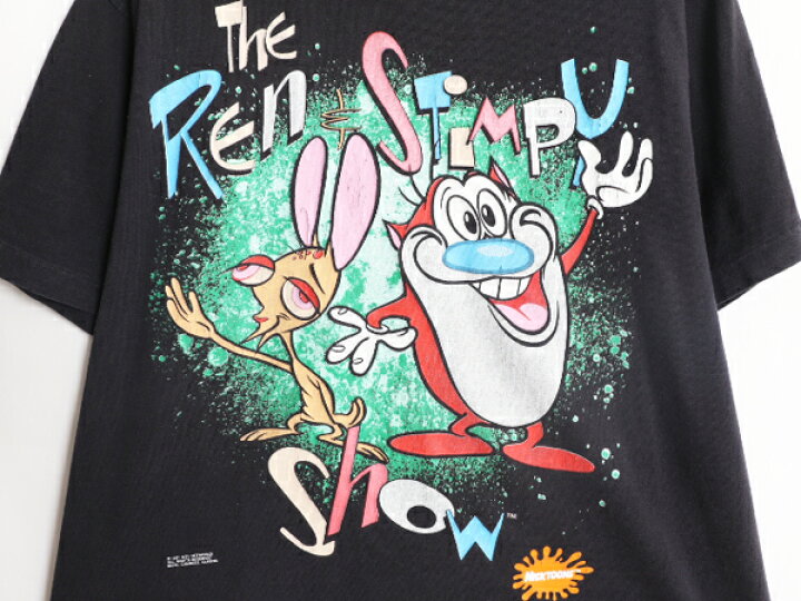 楽天市場】90s REN & STIMPY キャラクター イラスト プリント Tシャツ 