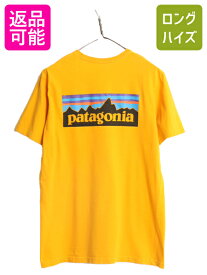 【2/7 マラソン最大半額SALE×P5倍!】 16年製 パタゴニア ポケット付き 両面 プリント 半袖 Tシャツ メンズ M / Patagonia アウトドア ポケT P-6 ボックスロゴ バックプリント 黄| 古着 中古 半袖Tシャツ プリントTシャツ ロゴTシャツ P6 クルーネック オーガニック コット