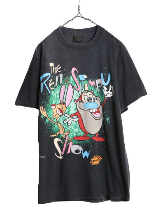 楽天市場】90s USA製 ☆ REN & STIMPY キャラクター イラスト プリント 