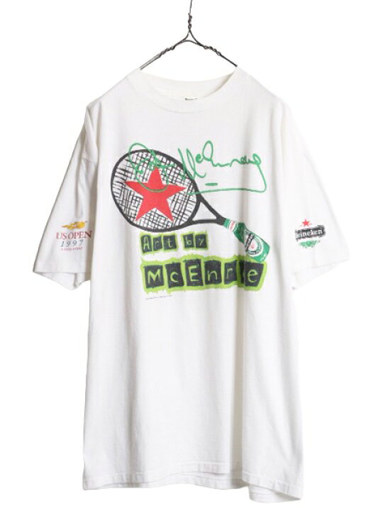 楽天市場】90s ☆ ハイネケン テニス アート イラスト プリント T  