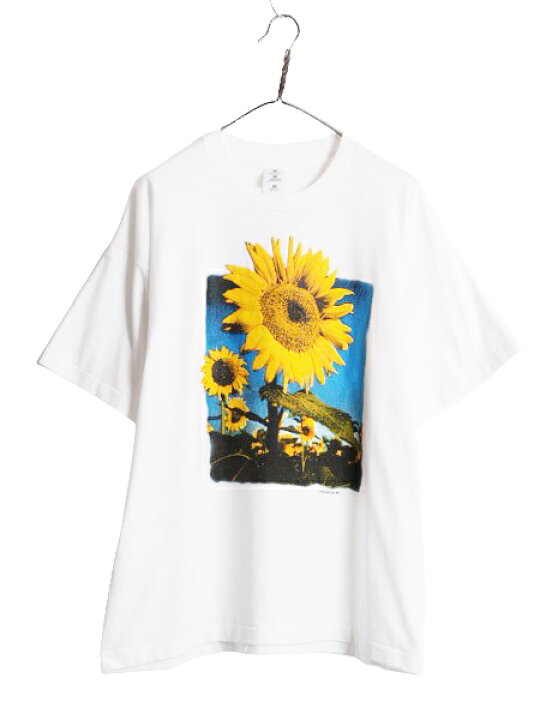 楽天市場】90s ひまわり アート イラスト プリント Tシャツ メンズ 