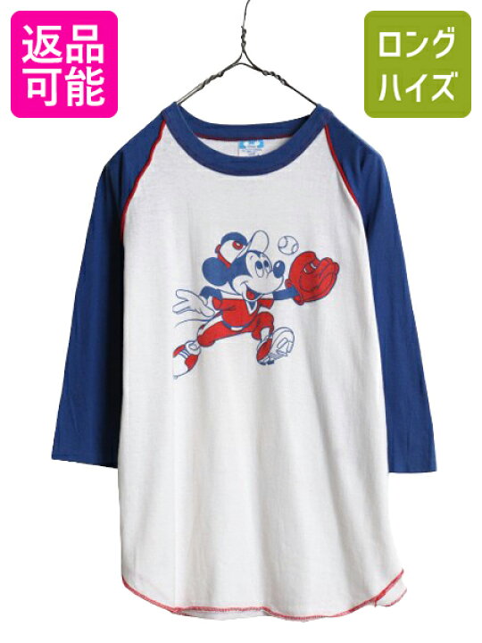 楽天市場】80s USA製 ミッキー プリント ベースボール Tシャツ メンズ 