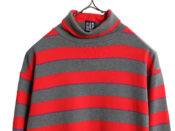 楽天市場】90s USA製 OLD GAP ボーダー タートルネック 長袖 Tシャツ 