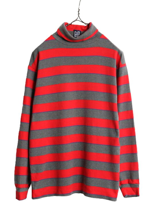 楽天市場】90s USA製 OLD GAP ボーダー タートルネック 長袖 Tシャツ  