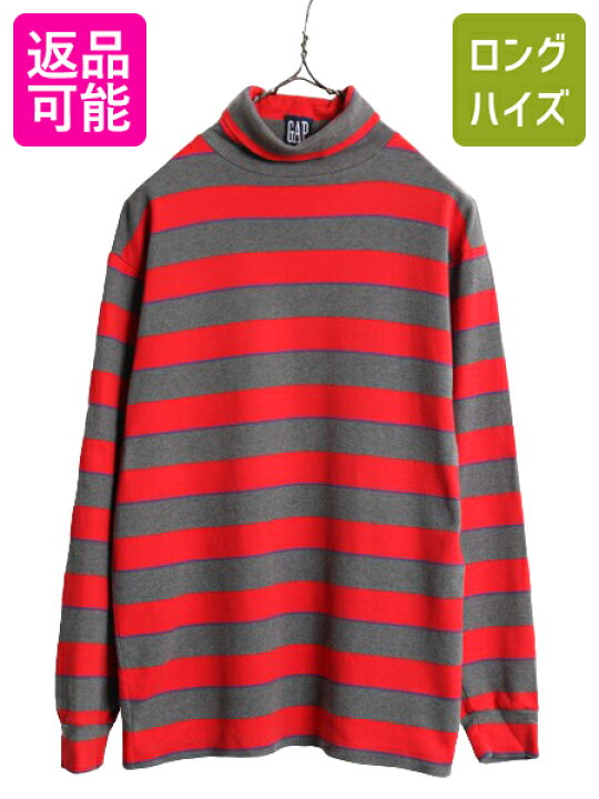 楽天市場】90s USA製 OLD GAP ボーダー タートルネック 長袖 Tシャツ  