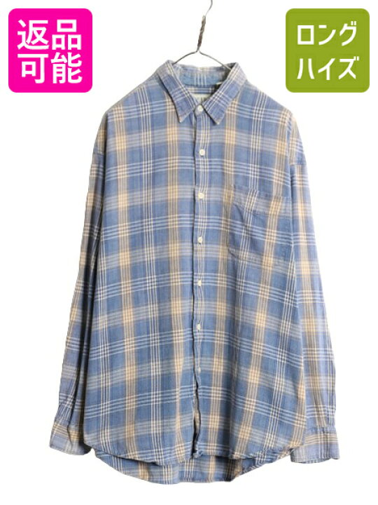 楽天市場】00s OLD GAP チェック 長袖 シャツ メンズ L 古着 00年代  