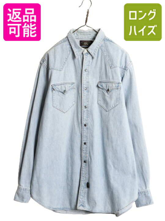 楽天市場】90s 初期タグ RRL ラルフローレン デニム ウエスタン シャツ 