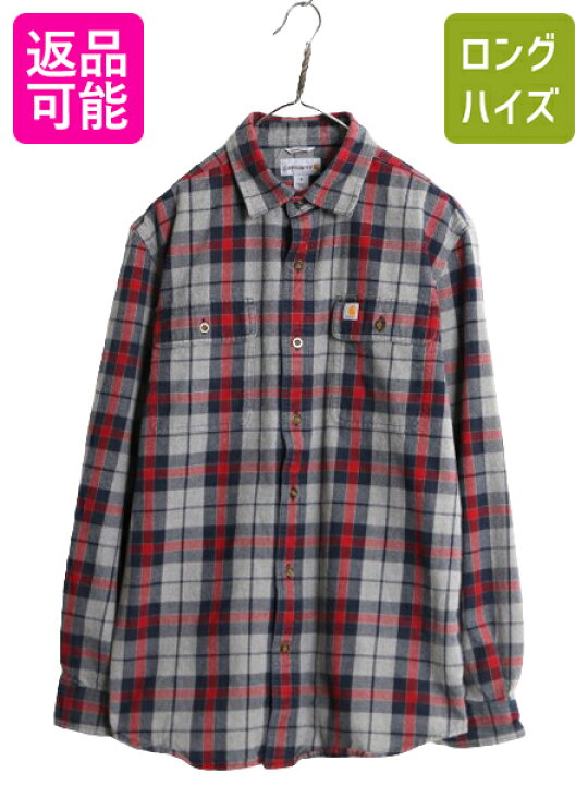 楽天市場】US企画 カーハート チェック ヘビー フランネル シャツ 