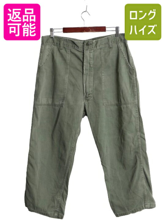 楽天市場】60s US ARMY 米軍実物 コットン サテン ベイカー パンツ 33  