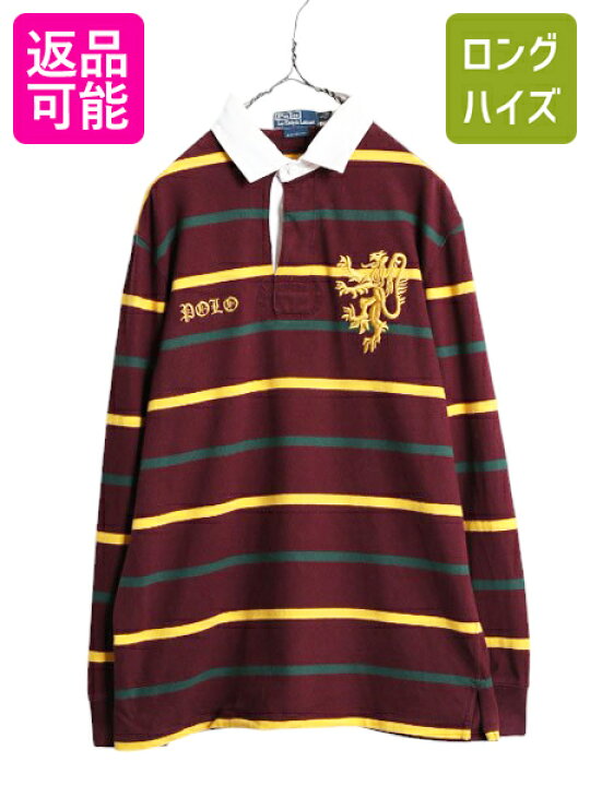 楽天市場】90s ポロ ラルフローレン ボーダー 長袖 ラガーシャツ 
