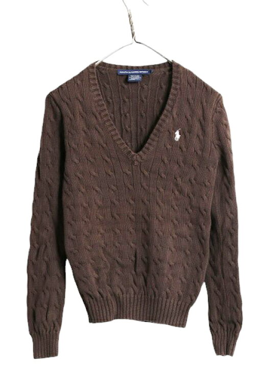 楽天市場】ラルフローレン Vネック コットン ケーブル ニット セーター  
