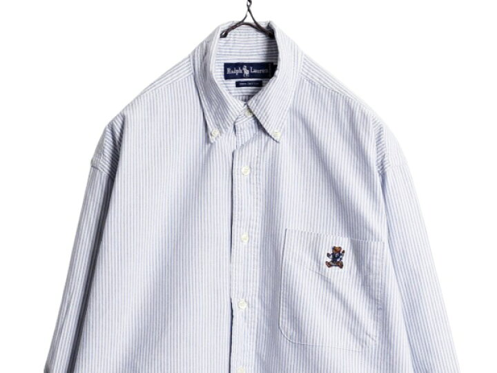 楽天市場】90s ポロベア ラルフローレン オックスフォード ストライプ  