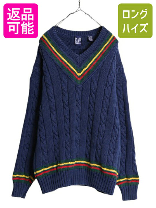 楽天市場】90s OLD GAP チルデン ケーブル ニット セーター メンズ XL 