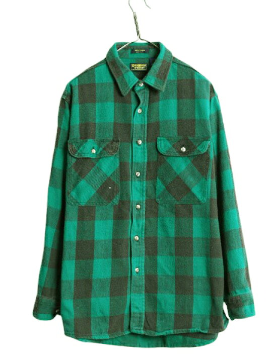 楽天市場】90s USA製 オシュコシュ チェック ヘビー フランネル シャツ  