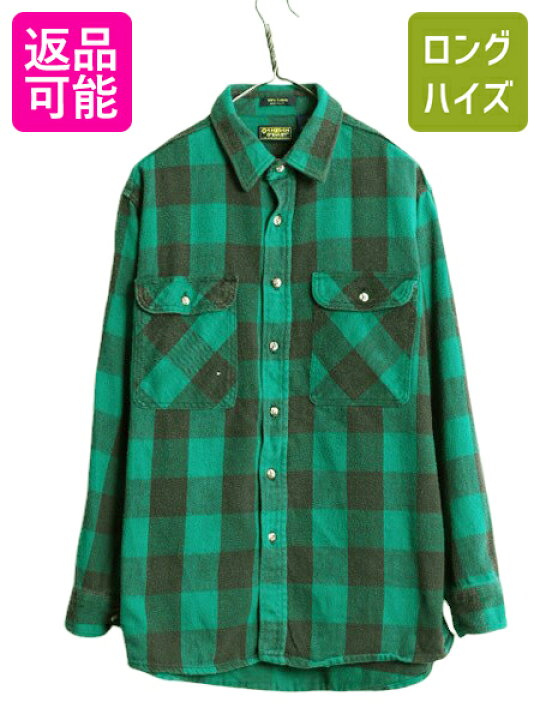 楽天市場】90s USA製 オシュコシュ チェック ヘビー フランネル シャツ 
