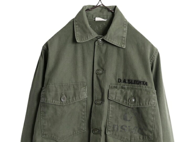 楽天市場】60s 米軍実物 USMC コットン サテン ユーティリティ シャツ 