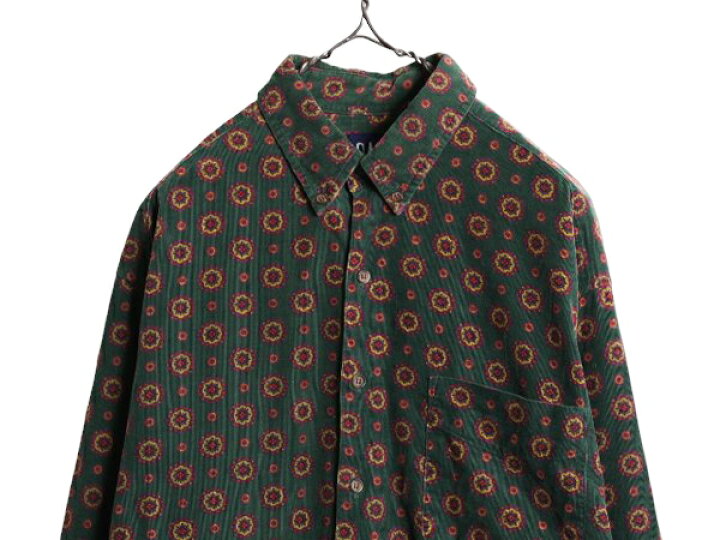 楽天市場】90s OLD GAP 総柄 コーデュロイ 長袖 ボタンダウン シャツ 