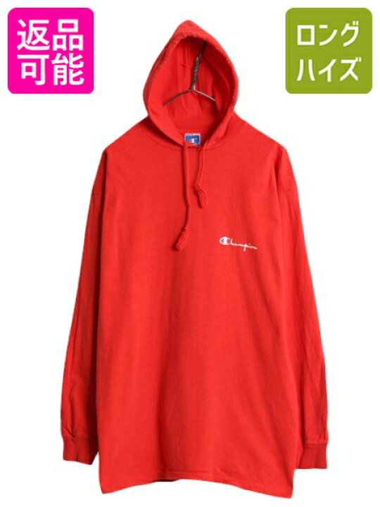 楽天市場】90s USA製 チャンピオン プリント フード付き 長袖 Tシャツ 