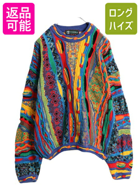 楽天市場】90s カナダ製 TUNDRA 3D 立体編み コットン ニット セーター 