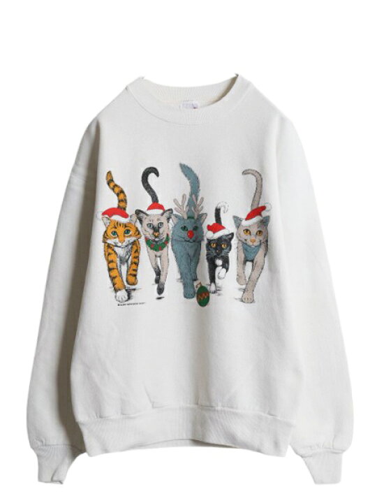 楽天市場】90s USA製 ネコ アート イラスト 両面 プリント スウェット 