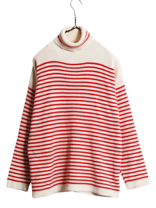 楽天市場】90s OLD GAP タートルネック ボーダー コットン ニット 