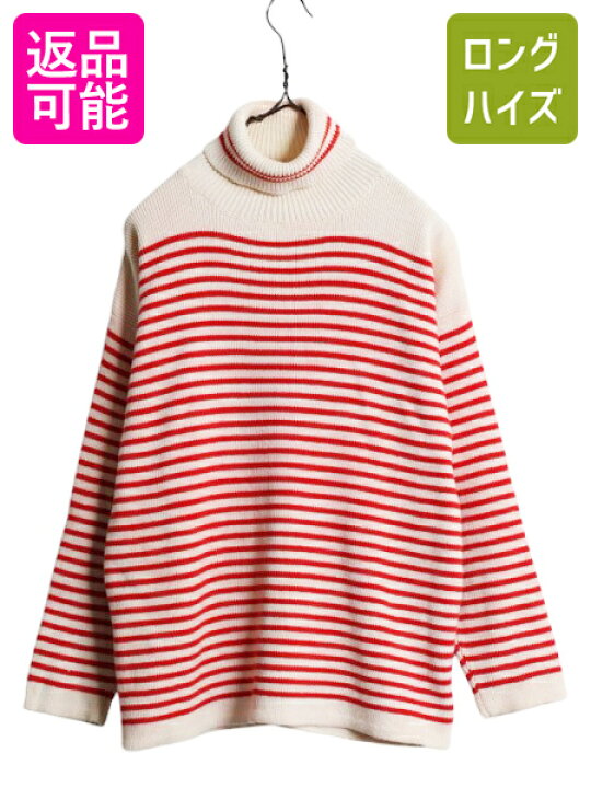 楽天市場】90s OLD GAP タートルネック ボーダー コットン ニット 