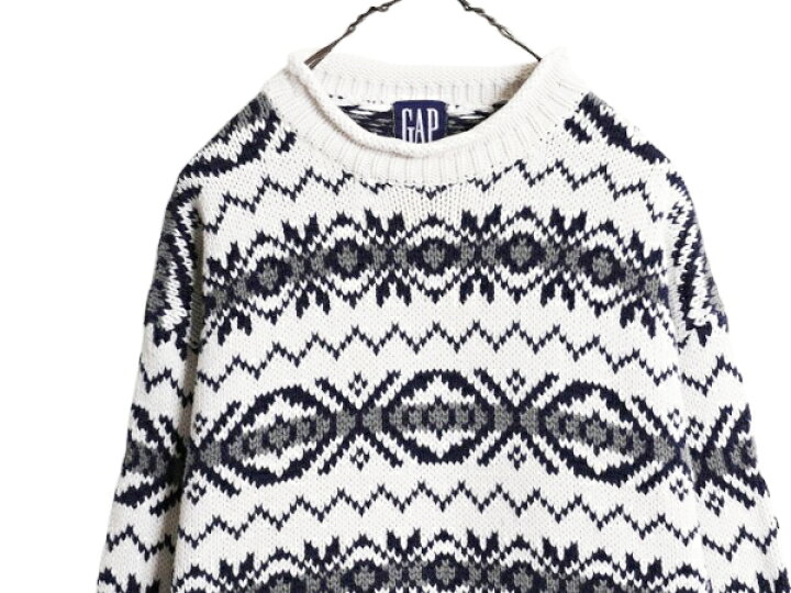 楽天市場】90s OLD GAP ロールネック ノルディック コットン ニット 