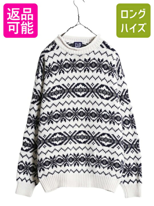 楽天市場】90s OLD GAP ロールネック ノルディック コットン ニット 