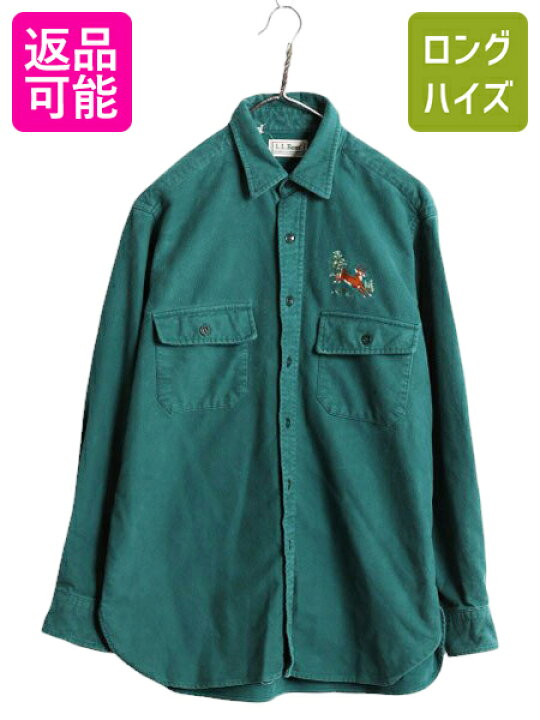 楽天市場】90s USA製 エルエルビーン コットン シャモア クロス シャツ 