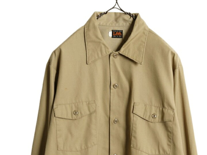 楽天市場】70s USA製 リー 無地 長袖 ワーク シャツ メンズ M 70年代  