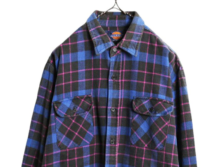 楽天市場】90s ディッキーズ チェック 長袖 ヘビー フランネル シャツ 