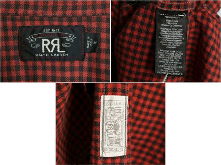 楽天市場】RRL ラルフローレン ギンガム チェック フランネル シャツ  