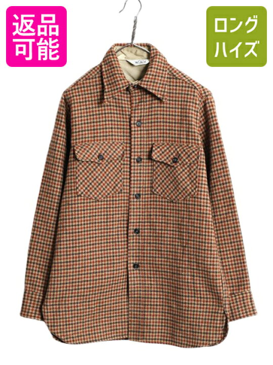 楽天市場】70s ウールリッチ チェック 長袖 ヘビー ウール CPO シャツ 