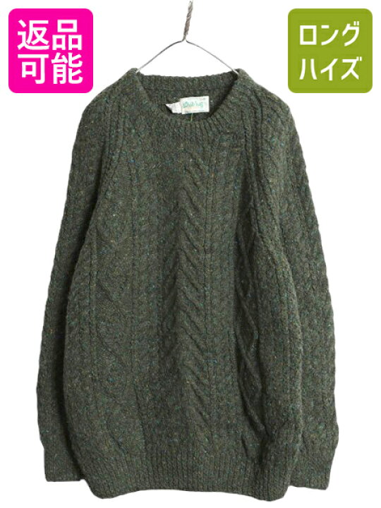 楽天市場】手編み 80s アイルランド製 フィッシャーマン ニット 