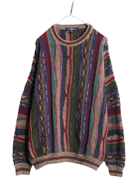 楽天市場】90s COTTON TRADERS 3D 立体編み ニット セーター メンズ XL 