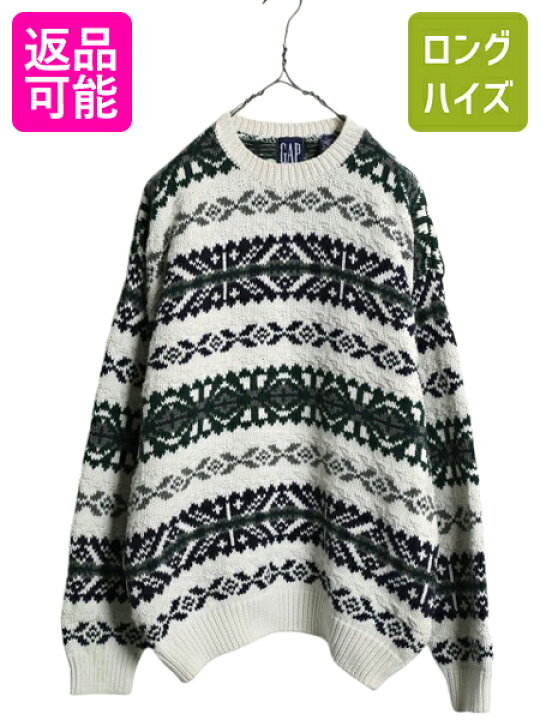 楽天市場】90s OLD GAP ノルディック 立体編み コットン ニット 