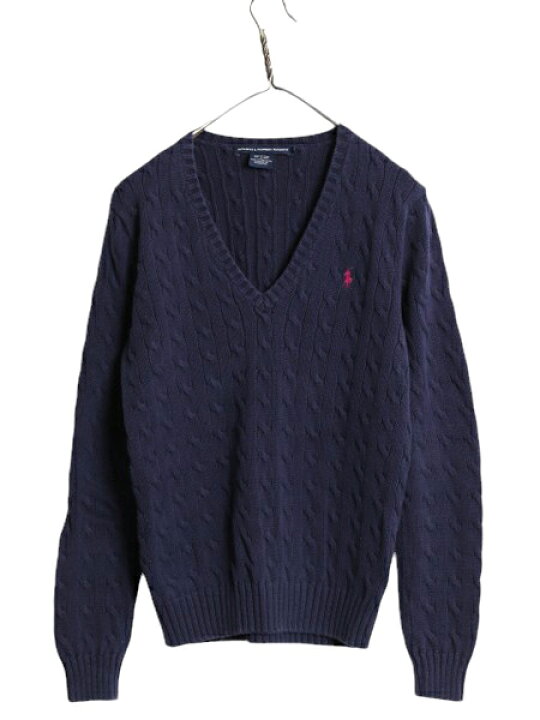 楽天市場】ラルフローレン Vネック コットン ケーブル ニット セーター  
