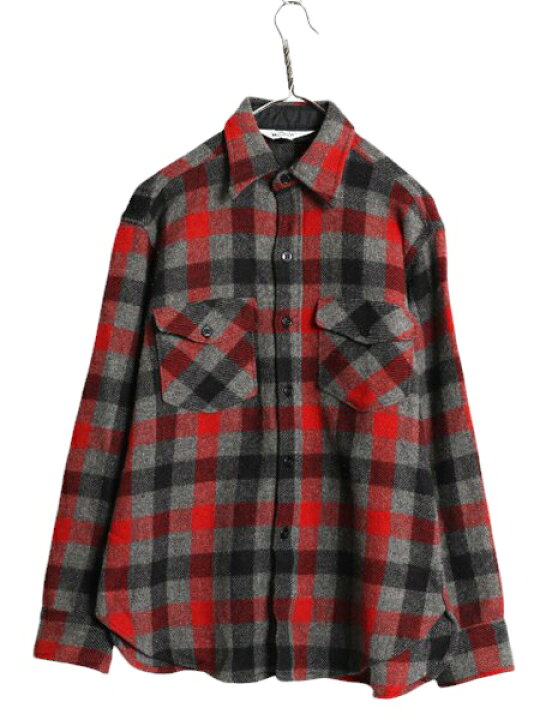 楽天市場】70s USA製 ウールリッチ ブロック チェック 長袖 ウール CPO  