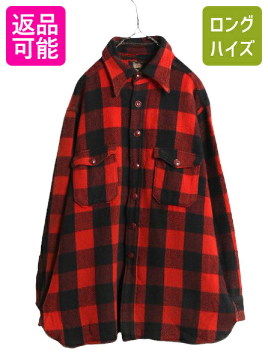 楽天市場】50s ウールリッチ ブロック チェック 長袖 CPO ウール 