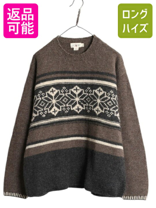 楽天市場】90s J CREW ノルディック ウール ニット セーター メンズ L 