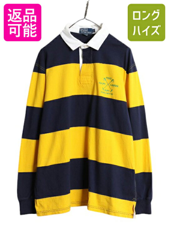 楽天市場】90s ポロ ラルフローレン ワイド ボーダー 長袖 ラガー 