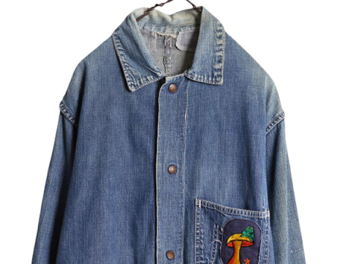 楽天市場】60s 70s ☆ ワッペン付き インディゴ デニム カバーオール  