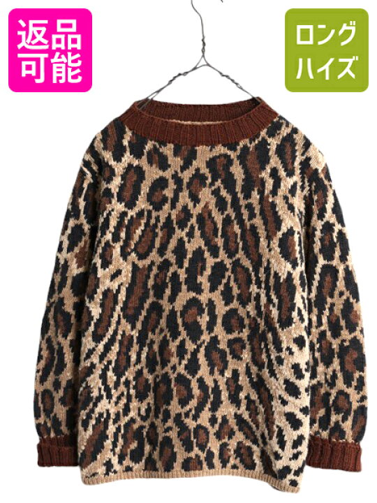 楽天市場】手編み 00s LAUREN ラルフローレン ヒョウ柄 ハンド ニット 