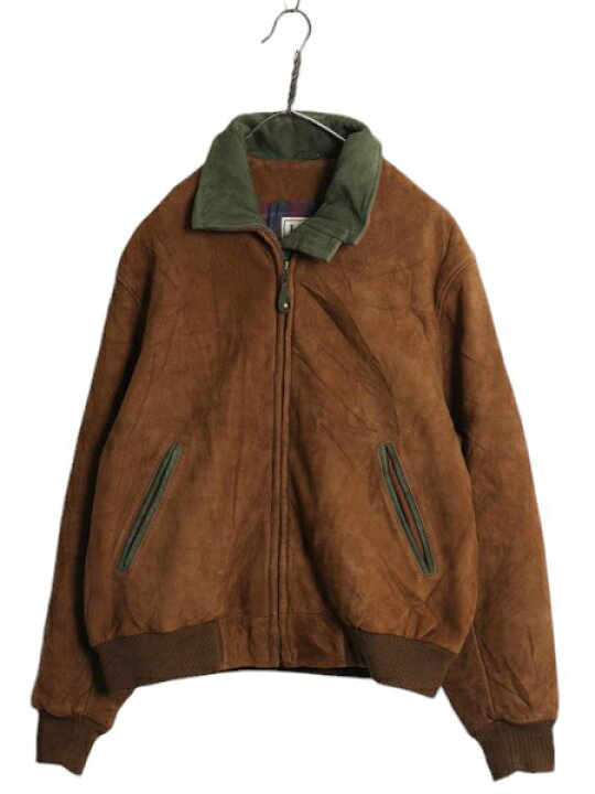80s 90s USA製 エルエルビーン 本革 ヌバック レザー ジャケット  