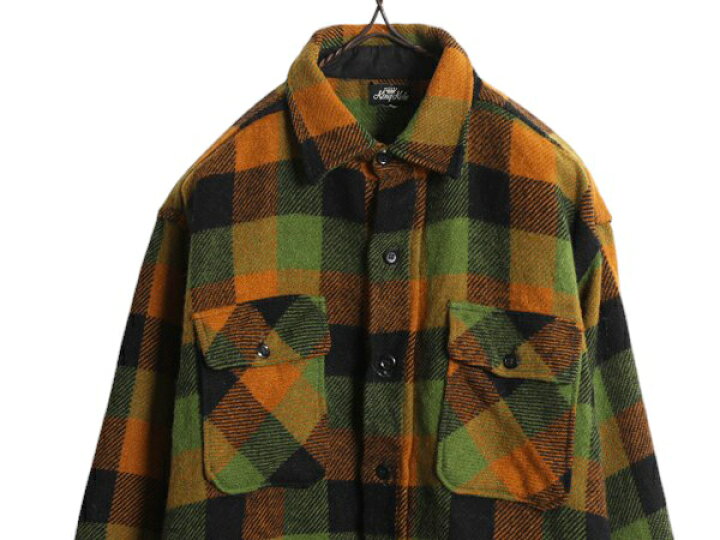 楽天市場】50s ☆ KING KOLE チェック ウール シャツ メンズ L / 古着  