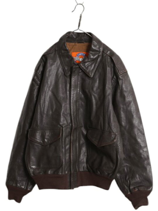 90-00s A-2 G- vintage 本革 レザージャケット 濃紺46 90s vintage A-2