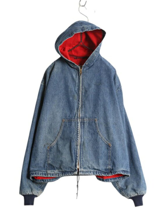 楽天市場】70s USA製 カーハート デニム フード パーカー ジャケット  