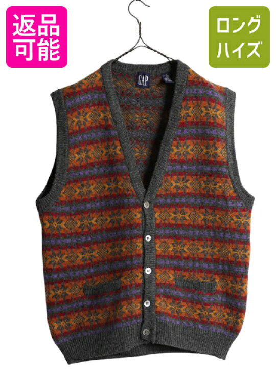 楽天市場】90s OLD GAP ウール ニット ベスト メンズ L / オールド 
