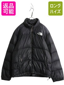 【7/9 最大半額SALE&ポイント5倍!!】 ノースフェイス ヌプシ ダウン ジャケット メンズ L 古着 The North face NUPTSE 700フィル アウトドア ハイネック ブルゾン 収納フード 黒| 中古 ノース ブラック 防寒 ダウンジャケット ナイロンジャケット ヌプシジャケット ジャンパ
