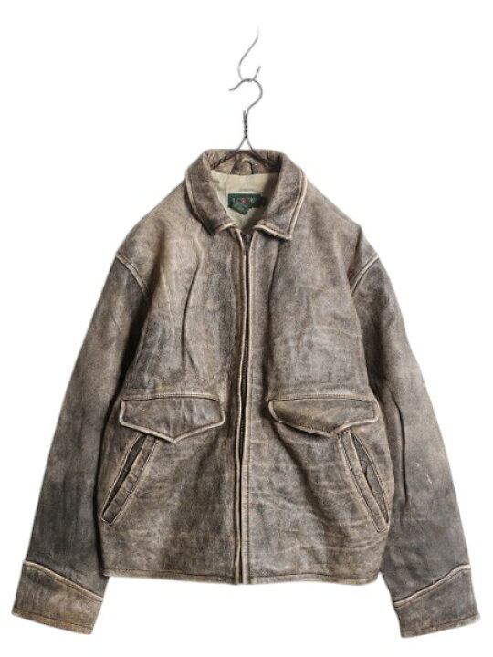 楽天市場】90s J CREW 本革 レザー ジャケット メンズ S / 古着 旧タグ 